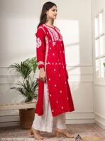 Aardhya Rayon Chikankari A-Line Kurti Short Kurti - Image 3