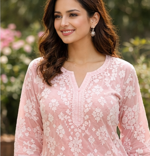 Aafreen Floral Chikan Kurti